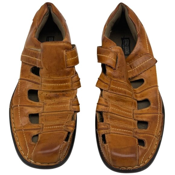 Stacy Adams Men's Light Weight Leather Sandals Summer Size 12M Brown Casual - Picture 1 of 12